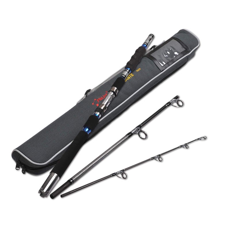 Fiblink 3-Piece Spinning Rod Heavy Spinning Fishing Rod Portable Fishing Rod Carbon Spin Rod (30-50-Pound Test)(8') - Image 1